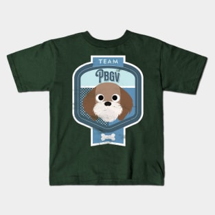 Team PBGV - Distressed Petit Basset Griffon Vendeen Beer Label Design Kids T-Shirt